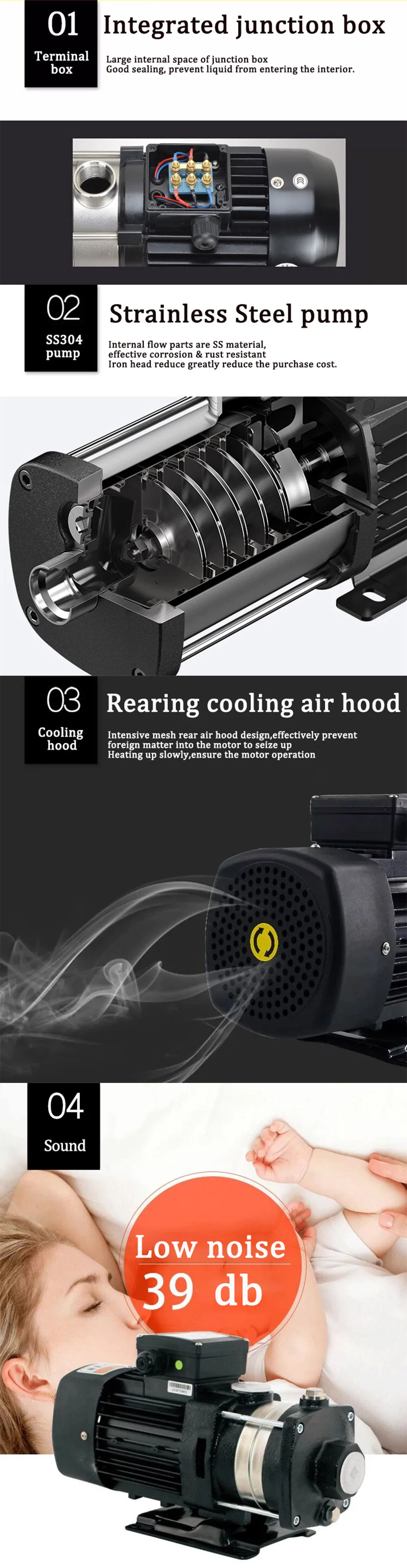 Factory direct sales high efficiency and energy saving High pressure cast iron horizontal multistage centrifugal pump