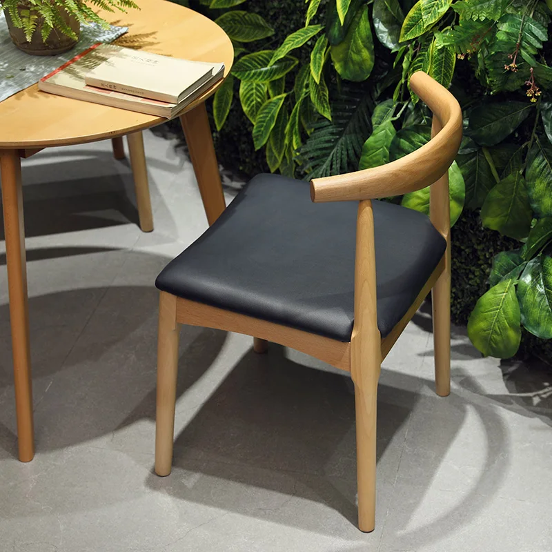 New Classical Leather Wooden Restaurant Dining Room Chairs Dinning Chair