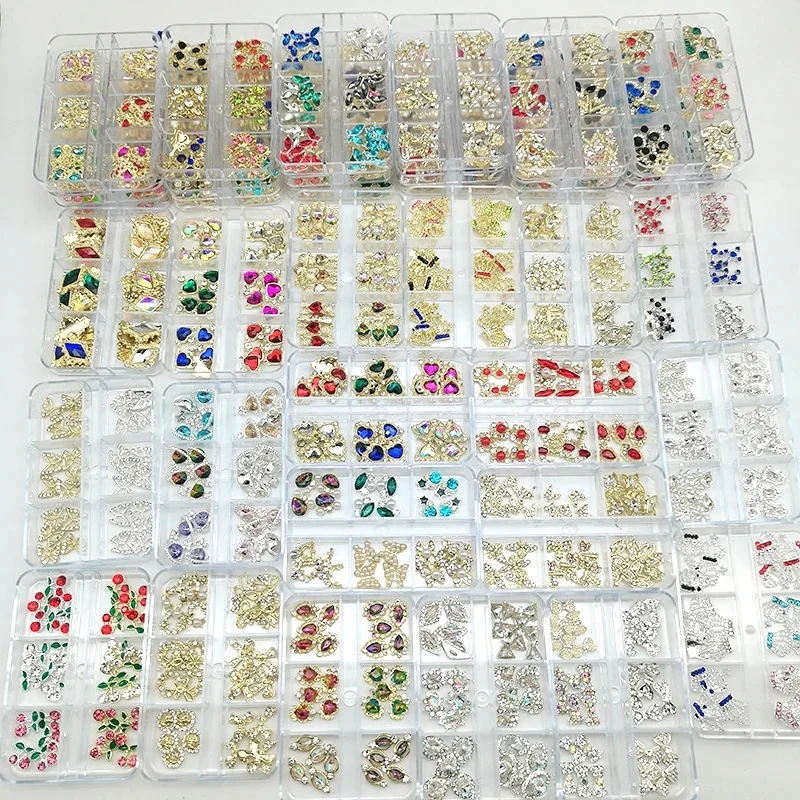 Nail Rhinestones Cherry/Planet/Heart Nail Charms Jewelry Parts Gem Crystal DIY Nail Art Decorations Accessories Stone