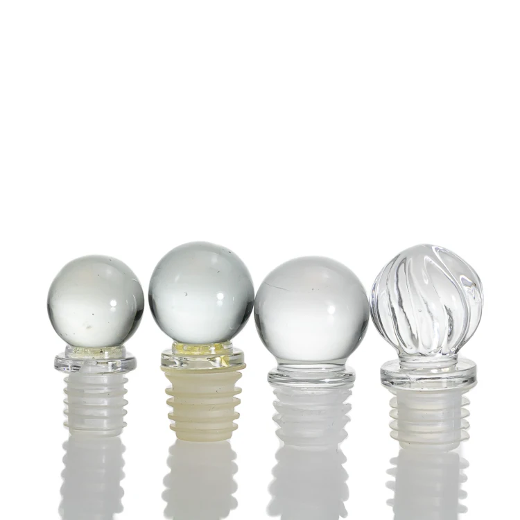 Custom Design16mm 18mm Acrylic Plastic Crystal Ball Shaped Wine Diffuser Bottle Stopper