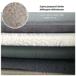 Manufacturer customized woven silky  breathable cupro viscose jacquard fabric for sleepwear