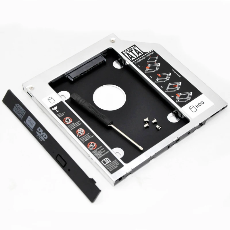  Алюминиевый адаптер для жесткого диска 9 5 мм sata3 SSD cd/dvd-rom Оптический отсек ноутбука второй HDD Caddy