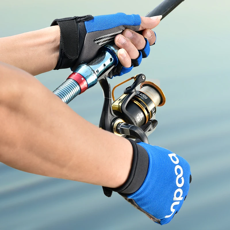 HBG 1251 half finger fishing gloves anti-slip 3 Cut Fingers Fishing Gloves outdoor UV protection driving gloves