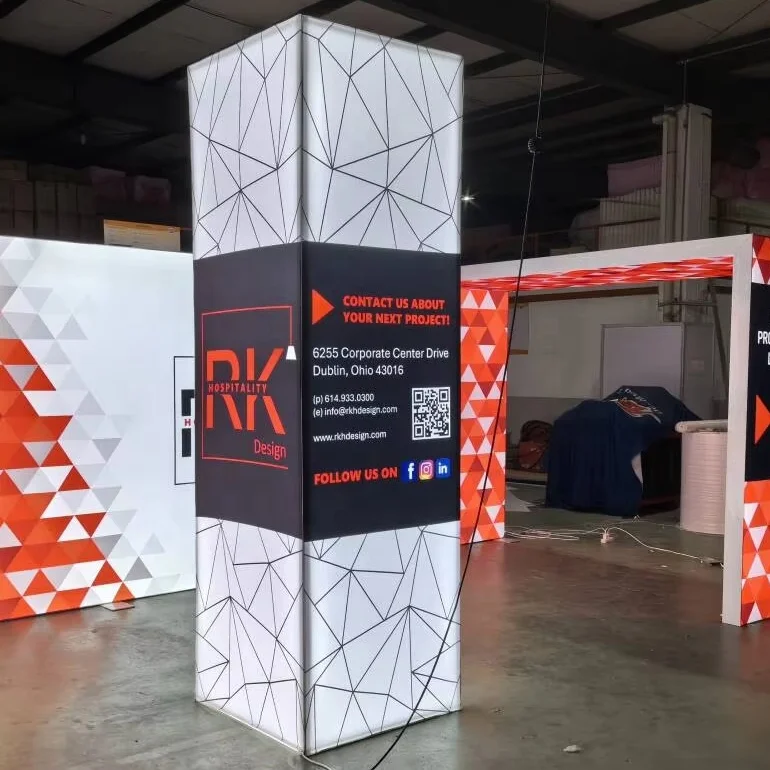 High Quality Durable Aluminum Frame 20x10 6x3m Modular SEG Lightbox Backlit Display Exhibition Booth Design