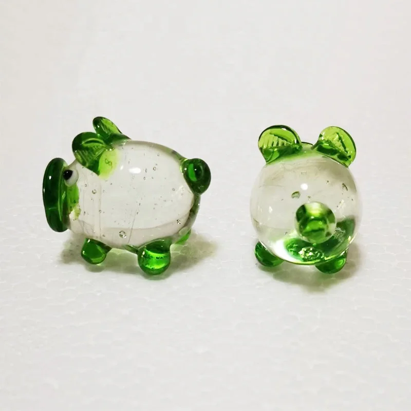 Handmade Pig Small Wild Boar Miniature Porcupine Toy Murano Animal Figurine Cute Crystal Lampwork Glass Pigs