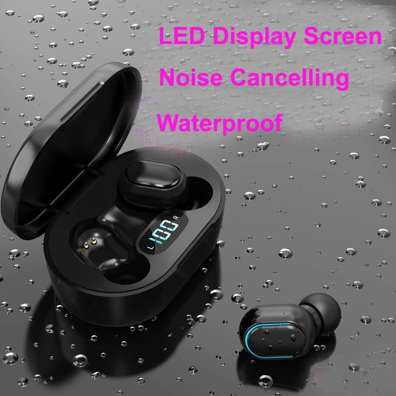 Беспроводные наушники E7S TWS Bluetooth шумоподавление водонепроницаемая гарнитура со светодиодным дисплеем