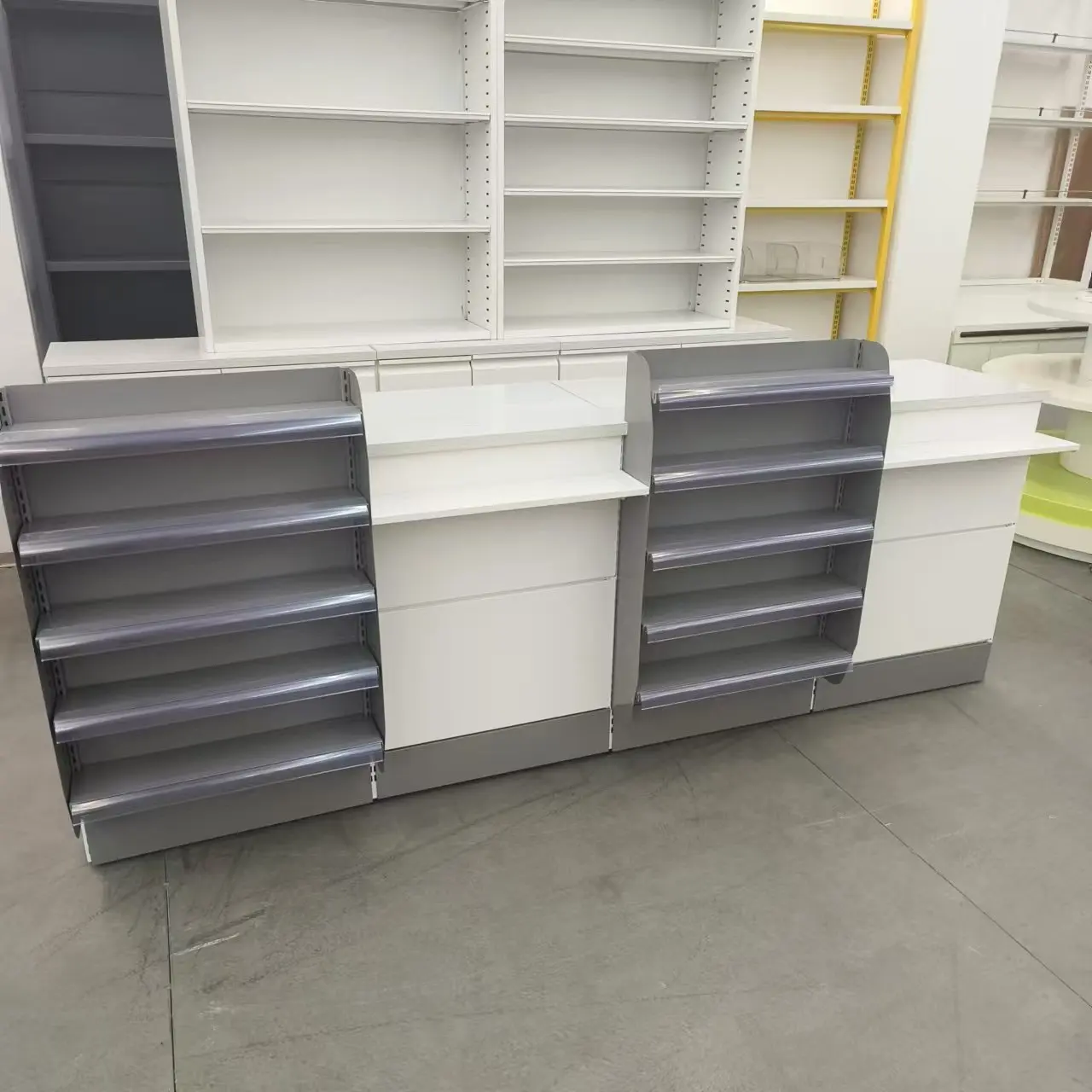 Modern Retail Store Mobile Counter Cashier Checkout Counters For Supermarkets