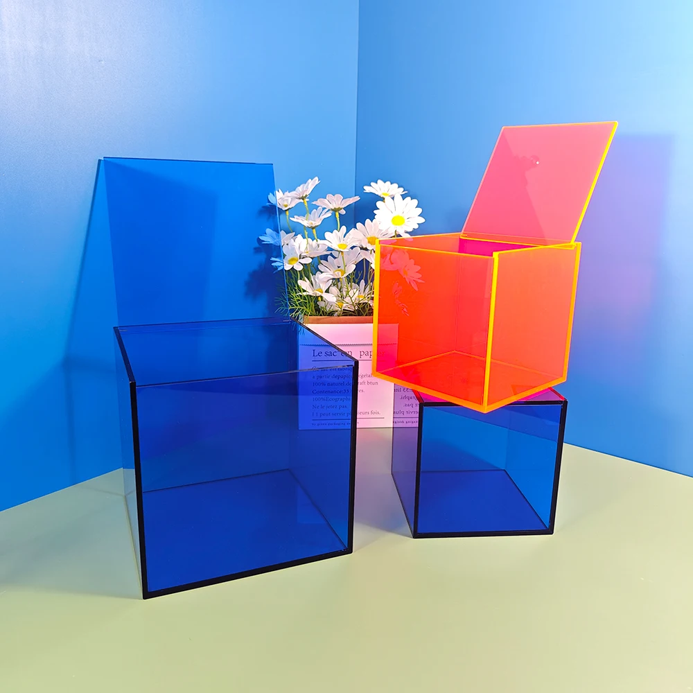 wholesale price custom colorful acrylic display case box