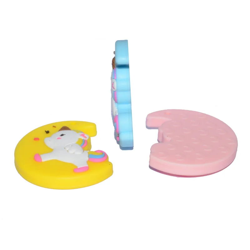 BPA Free Toddler Baby Chew TeethingToys Silicone Moon Unicorn Teether Wholesale DIY Crafts Baby Silicone Unicorn Teether