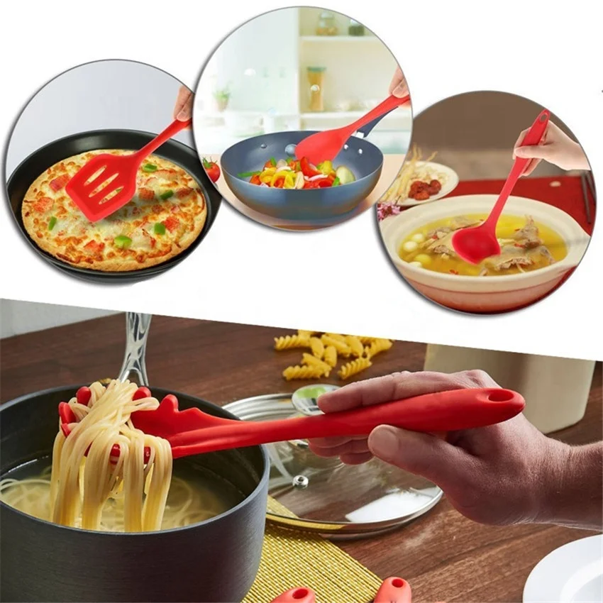 5Pcs Heat Resistant Food Grade Silicone Butter Spatula Kitchen Tool Utensils Cooking Set