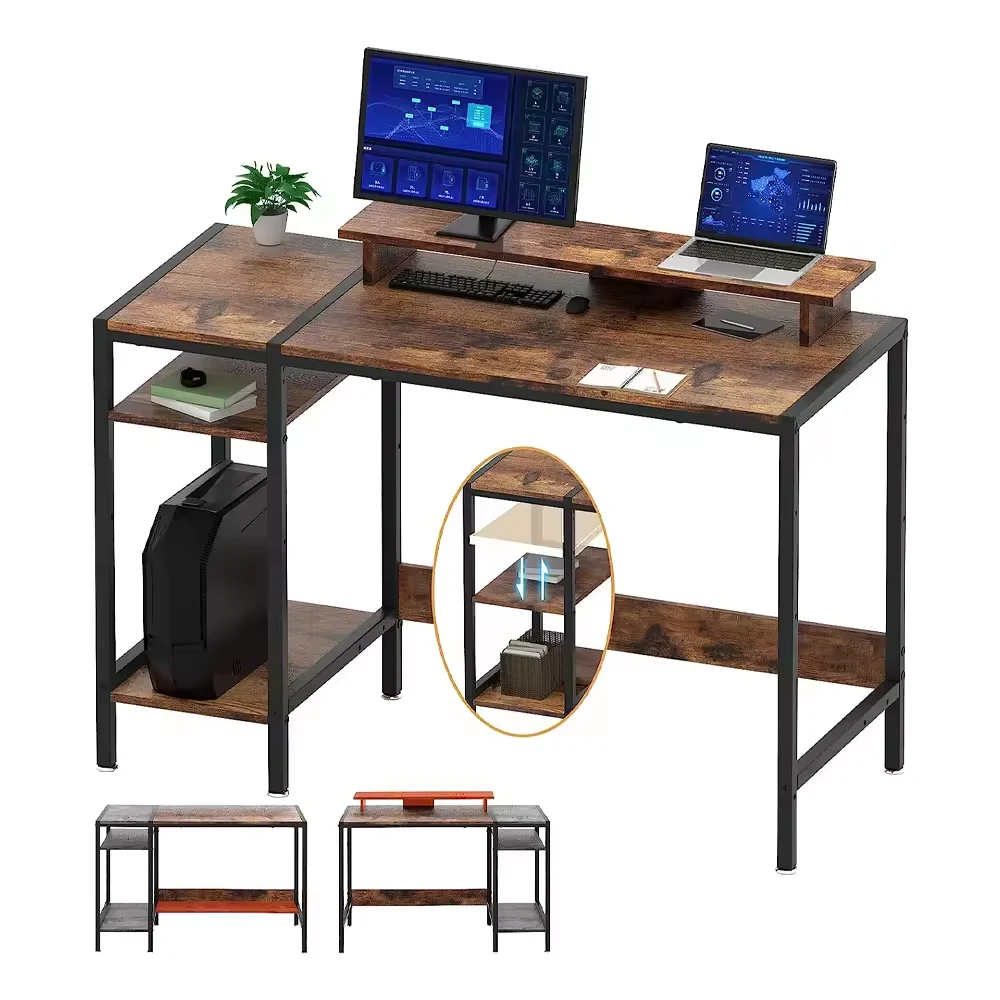 PC Laptop Corner Table Living Room Commercial Furniture Cheap Solid Wood Computer Desk Factory Wooden Escritorio Home Office