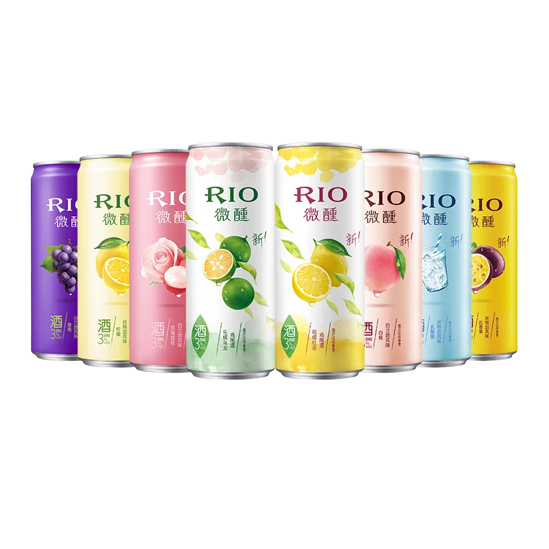 Предварительно смешанный коктейль Rio слегка пьяный 330 мл * 10 банок с низким содержанием алкоголя Фруктовое вино для девушек
