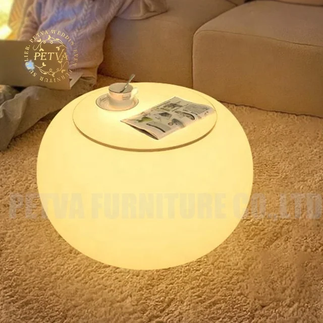 Leisure round bedroom living room bedside bar table lamp light tables and chairs for party rental