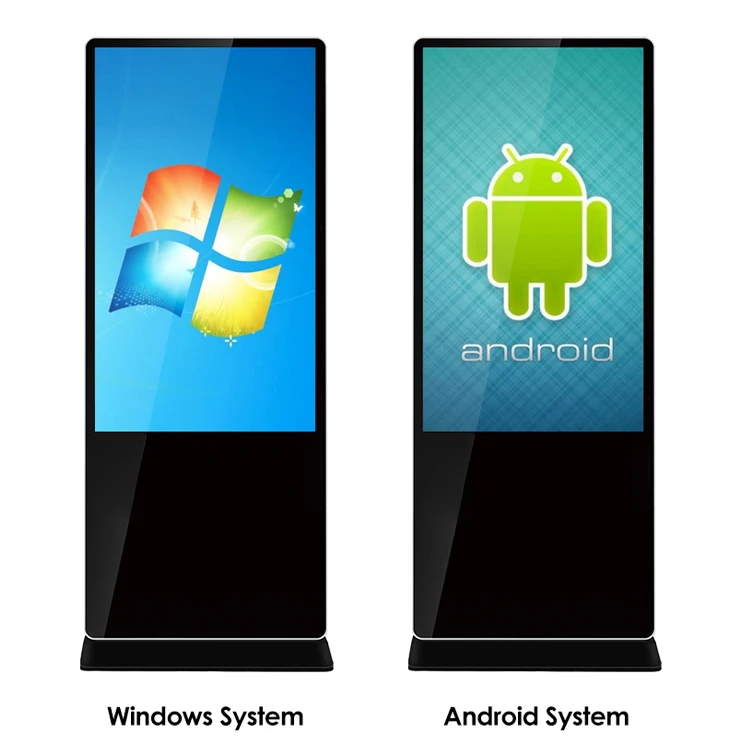 Custom 65 inch Floor Standing Advertising Media Player LCD Display Free Stand Digital Signage