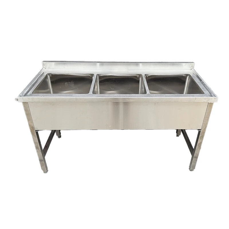 Пользовательские раковина из нержавеющей стали Тройная чаша для ресторана три отсека