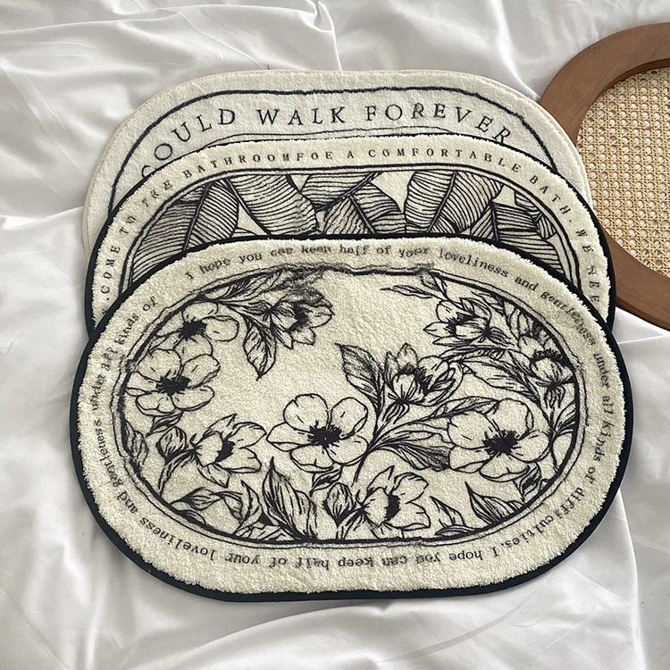 Cutelife Nordic 40*60cm Black White Fluffy Floor Carpet Living Room Non-slip Outdoor Carpet Mat Home Decoration Carpets And Rugs