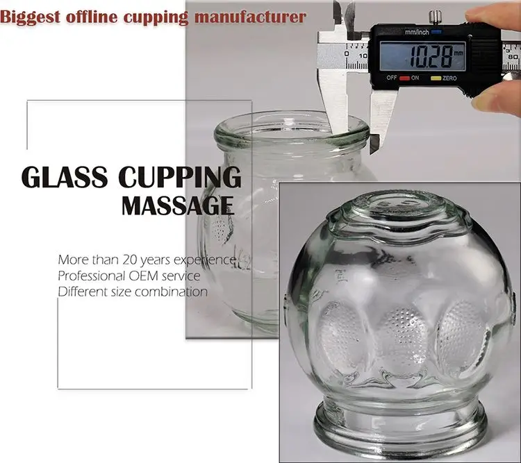 Massage Therapy Chinese Glass Cupping Jar glass cupping cup suction glass with single size package