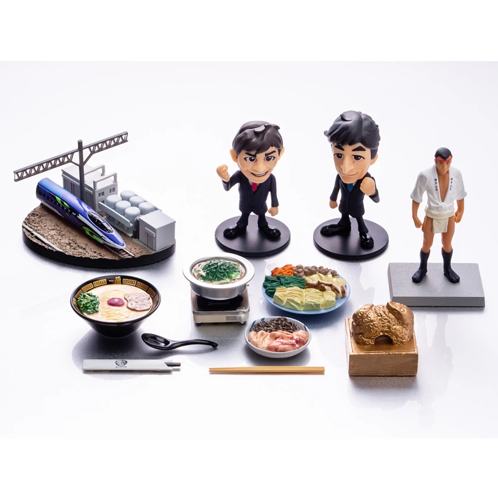 Fukuoka figure souvenir japanese small toys capsule recreating the local culture and attractions