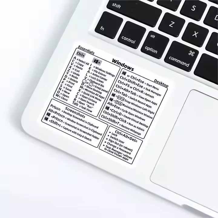 Оптовая продажа винил водонепроницаемая наклейка без остатка Краткая слово краткое Справочное руководство клавиатура ярлык