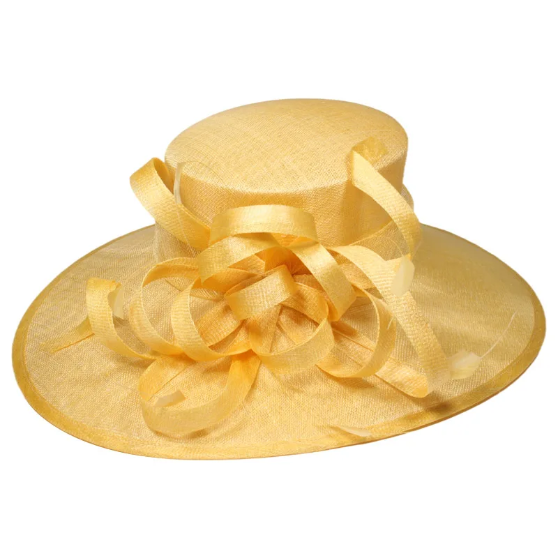 Made in China Beautiful Elegant Wedding Sinamay Church Hats For Young Ladies