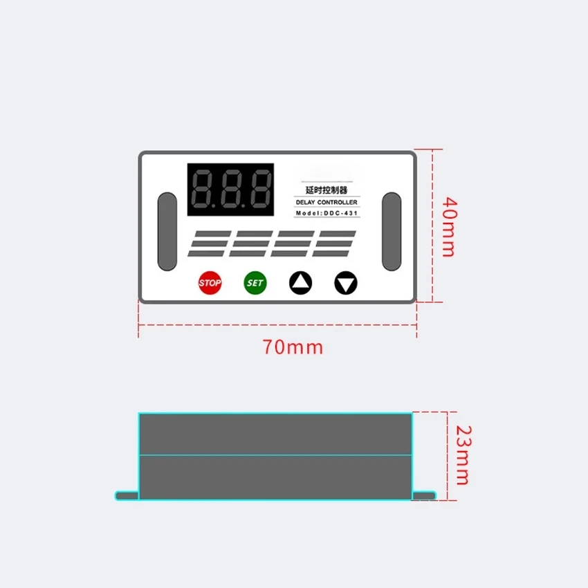 DDC-431 Timer Delay Relay Switch DC 6-30V Timer Relay with Sleep Mode, Stop Function, Digital LED Display Delay Controller