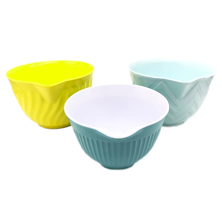 wholesale Solid color melamine batter mixing bowl with handle tableware
