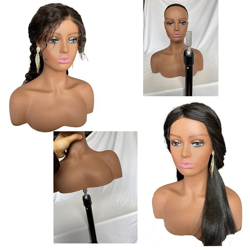 Mannequin Head With Make Up Face and Shoulders Display Manikin Head Bust for Wigs,Makeup,Hats,Sunglasses Beauty Accessories