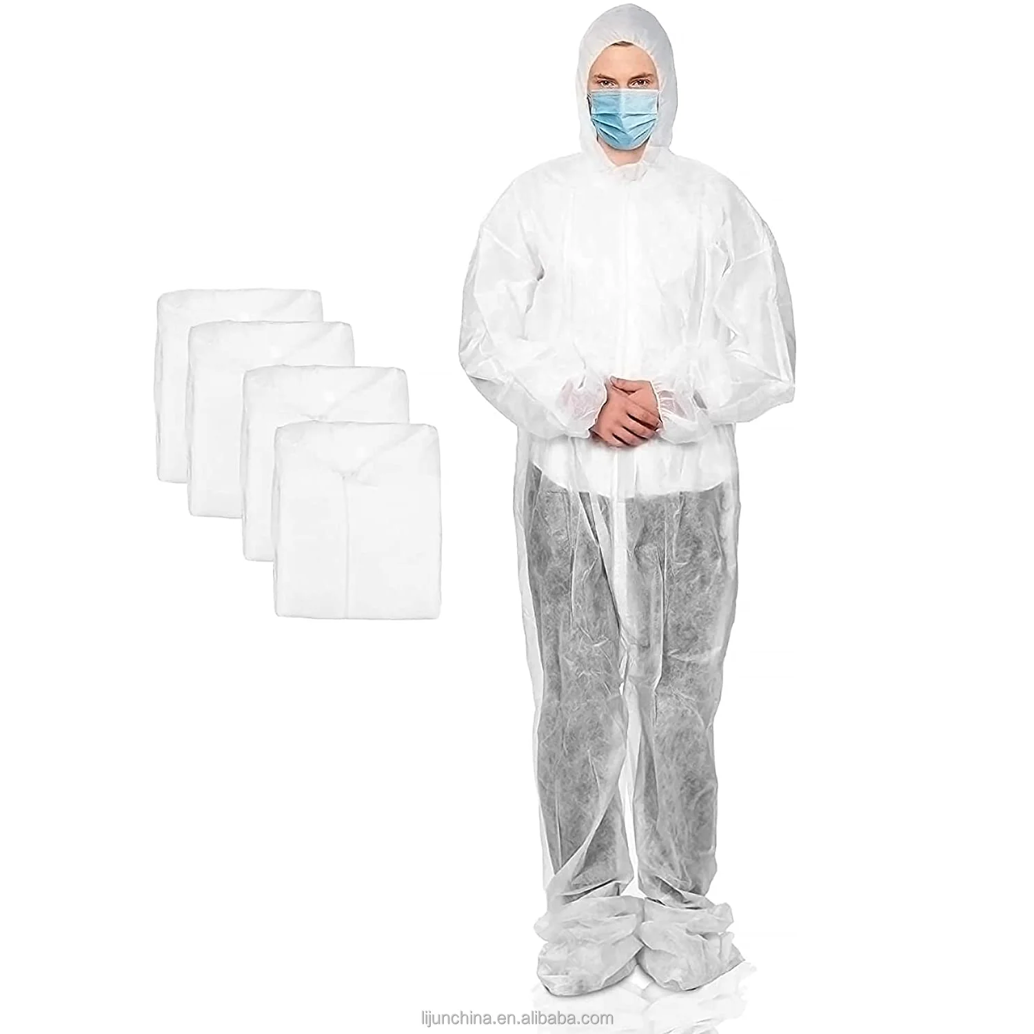 Safety Red Sms Pe Type 56 Yellow 50 Orange White Reflective Durable SMS Non Woven Disposable Medical Surgical Overall Coverall