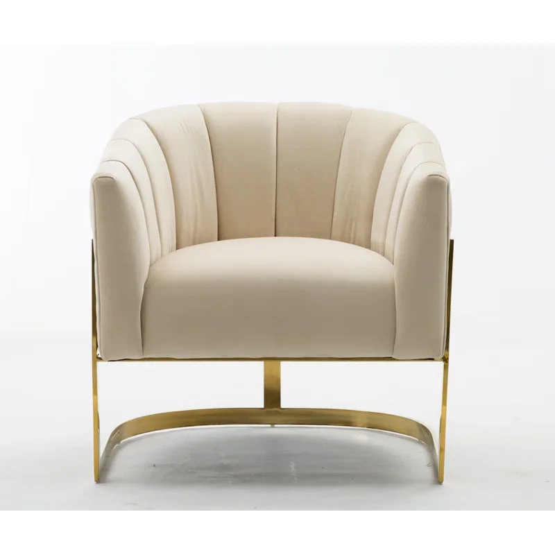 New living room American dining chair European modern minimalist style Brass leg living room chair