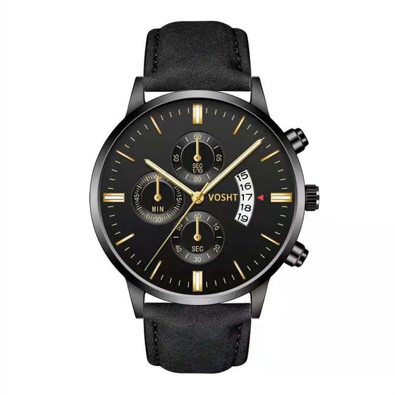  WJ-8725 reloj de hombres модные дешевые мужские часы с кожаным ремешком роскошные наручные золотым