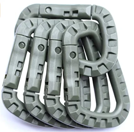 Carabiner Hook High Quality Wholesale Custom Plastic Quality Matte Black Carabiner for Bag Metal Black Grey Orange Camouflage