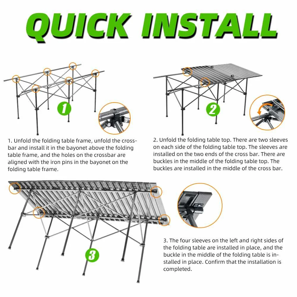 
Aluminum alloy portable barbecue table outdoor picnic table self-driving camping desk 