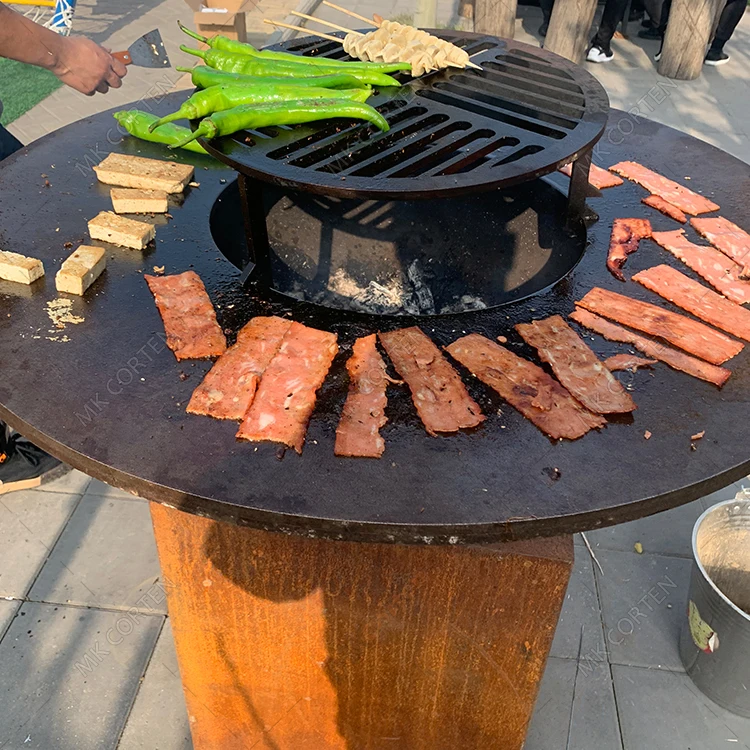 Outdoor Metal Grill Professional Grill For Family Gatherings Corten Steel Stove