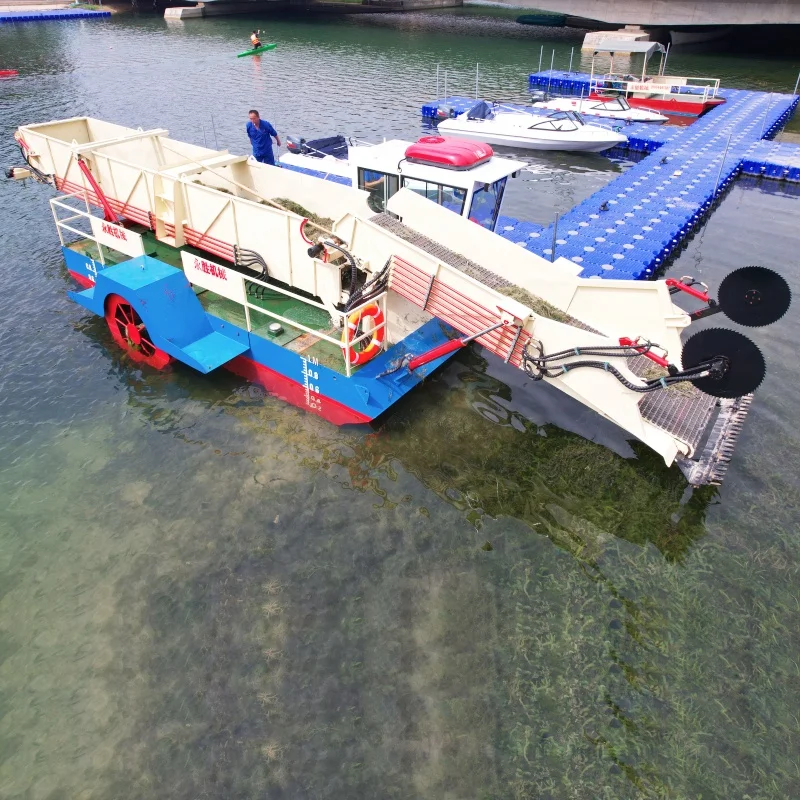 New High-performance river cleaning Hyacinth Harvester Boat for Sale