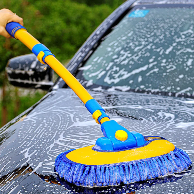 Car Wash Brush Chenille Mop Cleaning Supplies Kit Extendable Adjustable 360 rotating Car Wash Mop Thickened Aluminum Alloy Rod