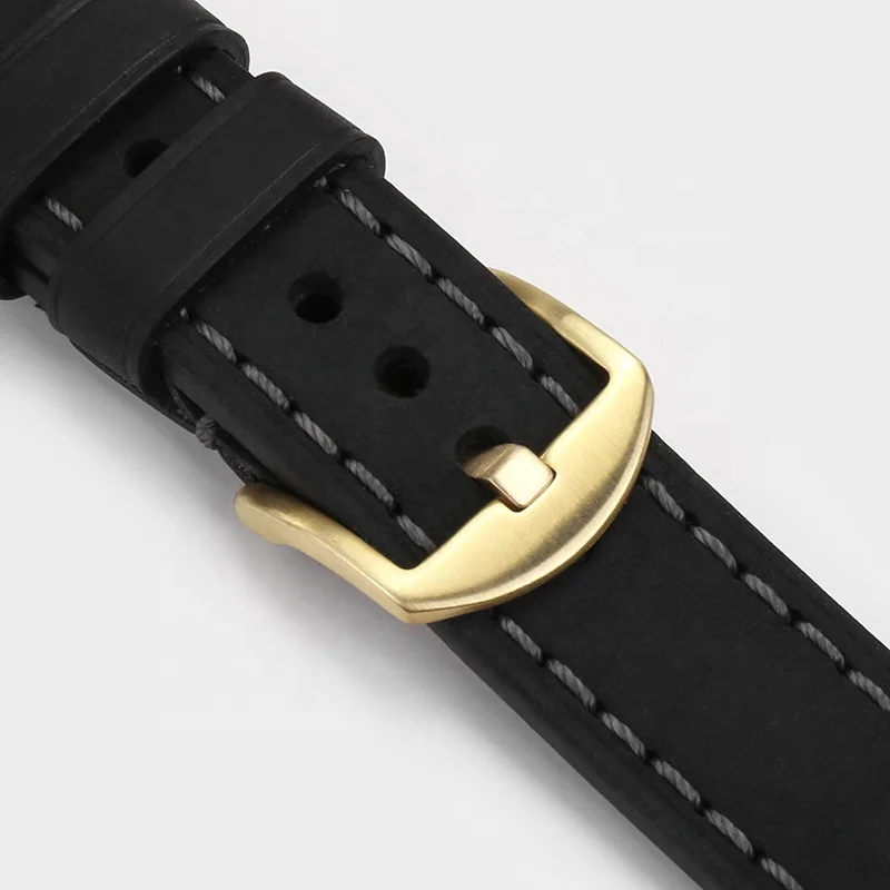 Pure Copper Watch-Buttom Leather Watch Strap Pin Buckle 4 Mmwide Needle Watch Band  Clasp  Frosted Brushed Brass Buckle