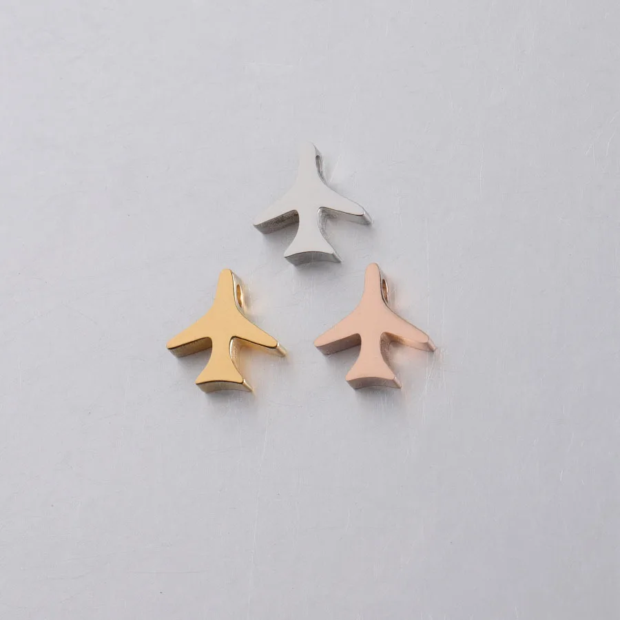 High Quality Aviation Airplane Beads Pendants With 1.8mm Hole In Gold Plated Pendants Best Choice For Customized DIY Jewelry