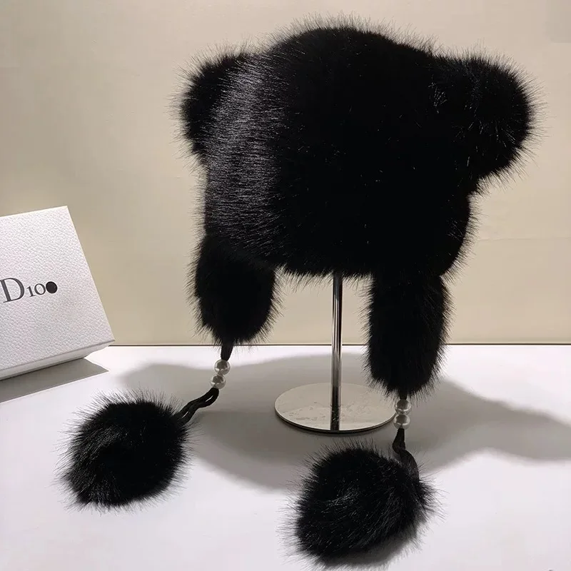 Long Hair Super Soft Funny Faux Fake Fox Fur Warm Ear Festival Party Hats