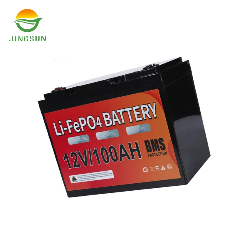 Jingsun Factory Sale Batterie Solaire Lithium 100ah 12v Lithium Battery Cells Metal Electric Vehicles 12 Volt Sealed Storage LFP