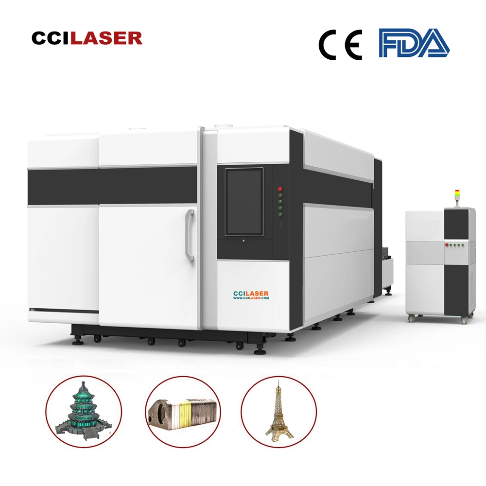 CCILASER H industrial 12kw fiber steel aluminium laser cutting machines 12000w metal iron 50mm thickness manufacturers in China