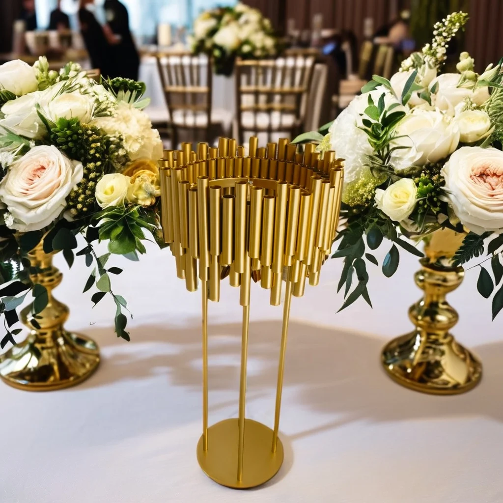 Hot sale Gold Metal Floor Candle Holder Stand Centerpiece Table Candelabra Centerpiece for Wedding Party Decor