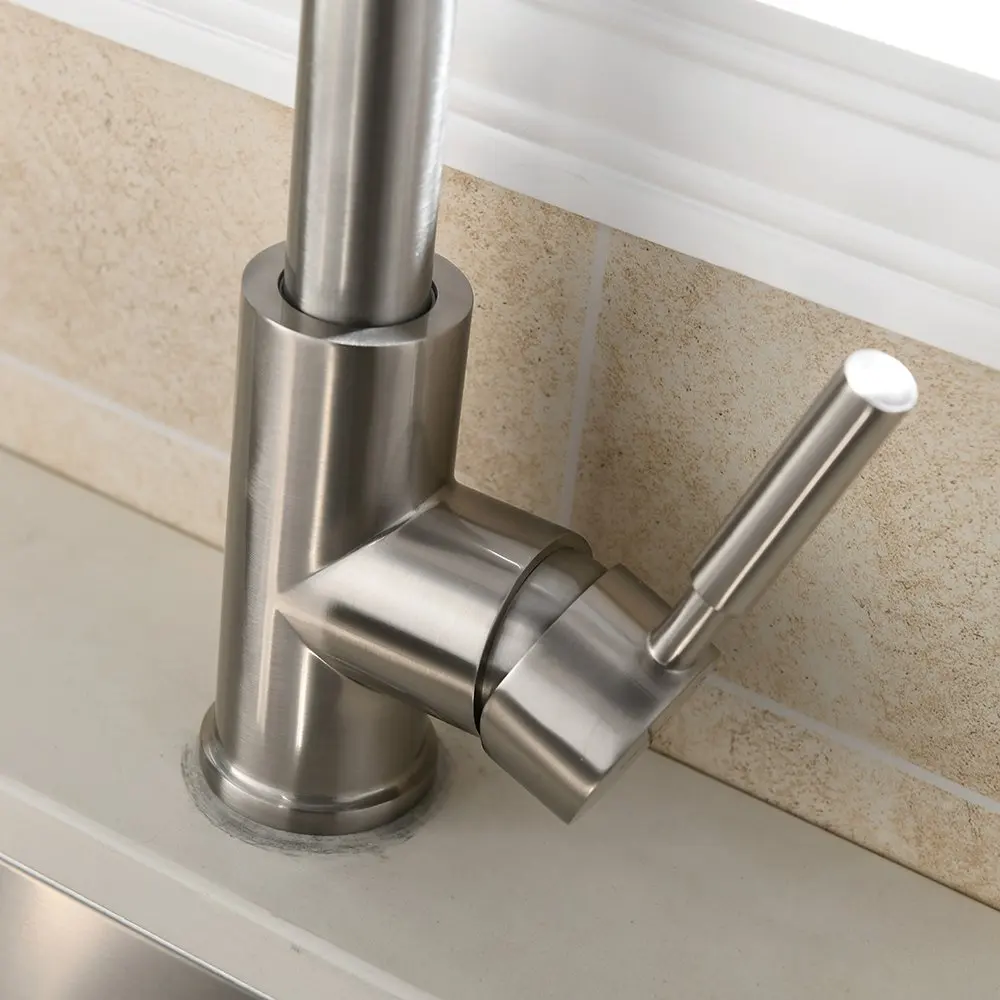Kitchen Faucet 304  Stainless Steel Brushed Finish Water Tap Kichen Taps Pull Out Sprayer Kitchen Mixer Sink Faucets