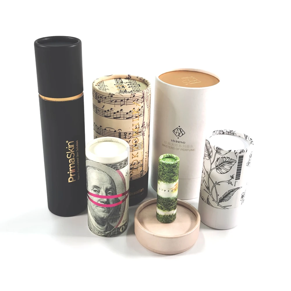 Custom Beautiful Design Kraft Brown Round Cylinder Small Packaging Gift Box Recycle Craft Paper Tube