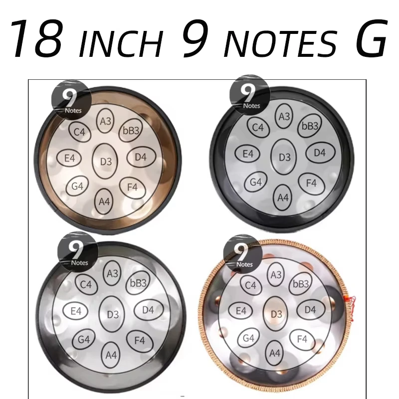 18 22 inch blue 9 10 12 notes tongue Gold drump hand pan handpan h ang stainless steel drum G D minor scale hand drum