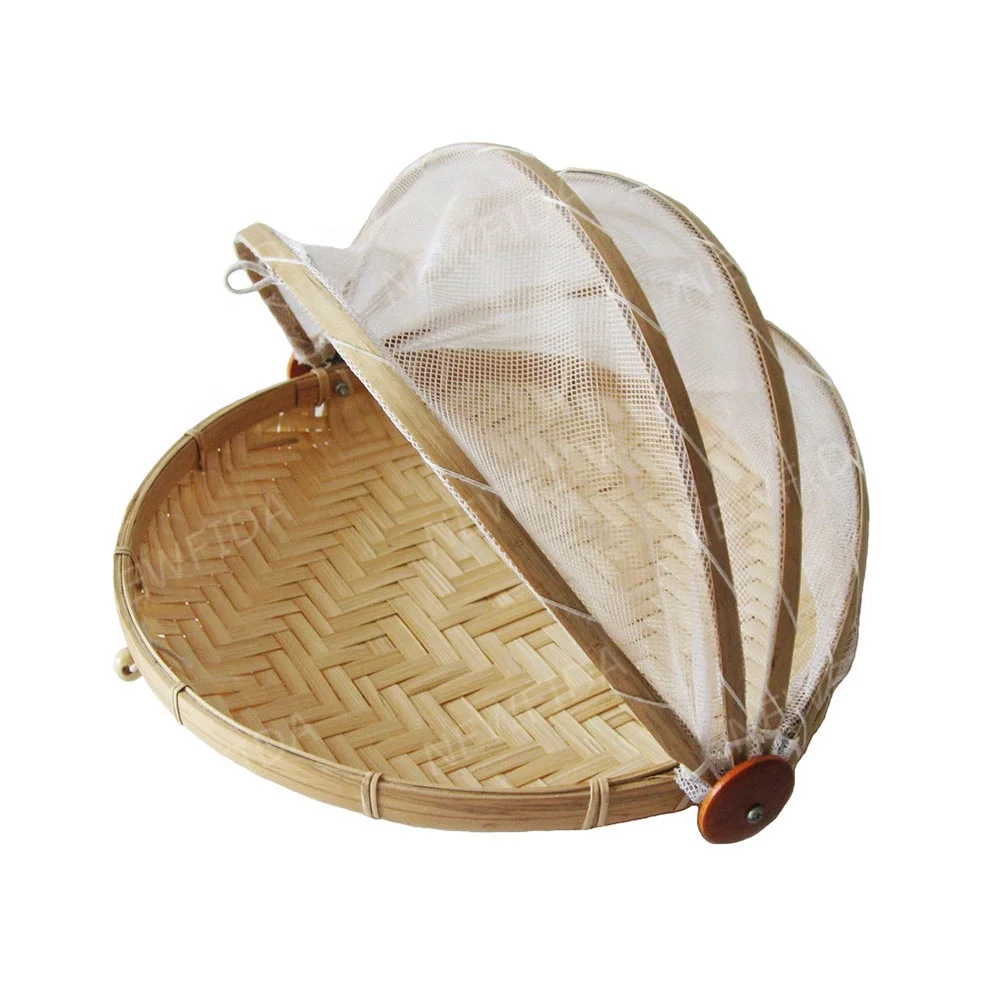 Eco-friendly Handmade with Net Cover Type B Bamboo Folding Basket