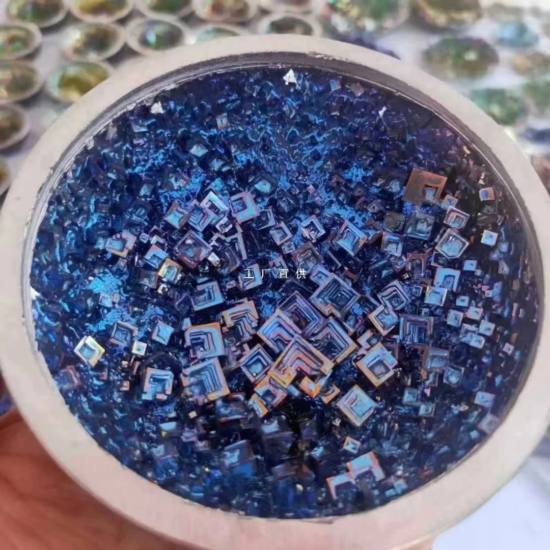 Natural bismuth ore raw stone bismuth crystal mineral chemical elements colorful ore decorative