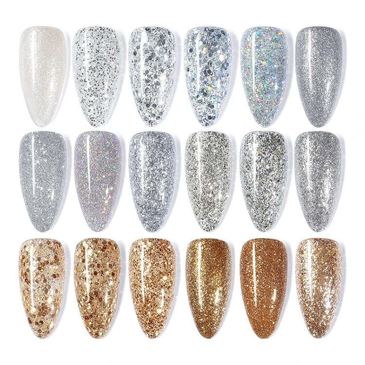 Новая мода 2021 красочный отмачиваемый блестящий гель неоновый лак для ногтей Блестящий цветной УФ-гель Наборы для ногтей