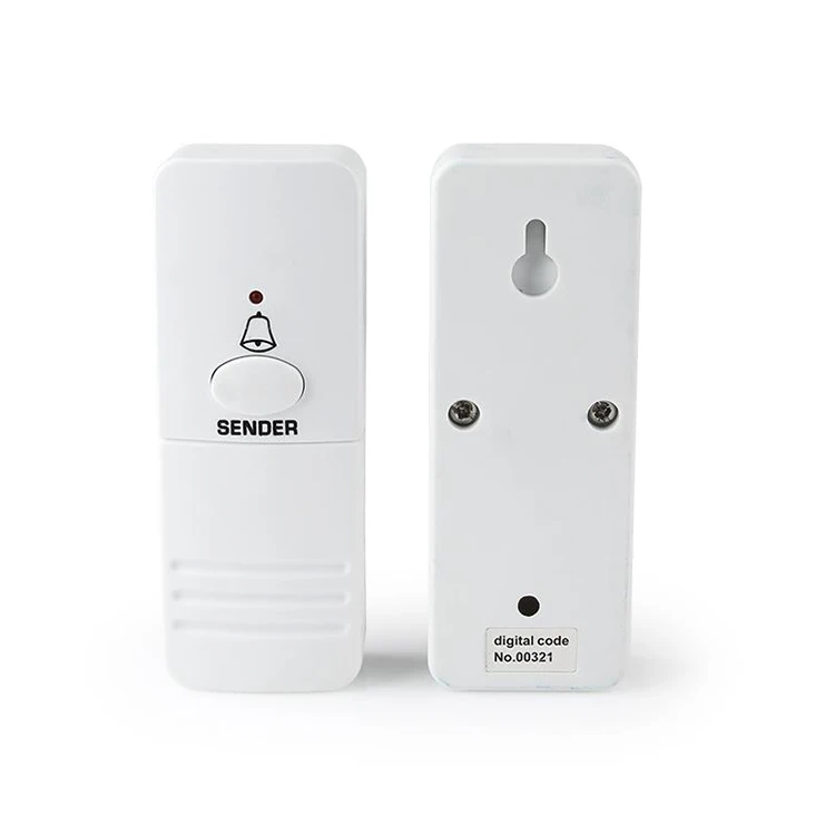 White Double Dingdong DC 433MHz Remote Control Push Button Wireless Door Bell Doorchime