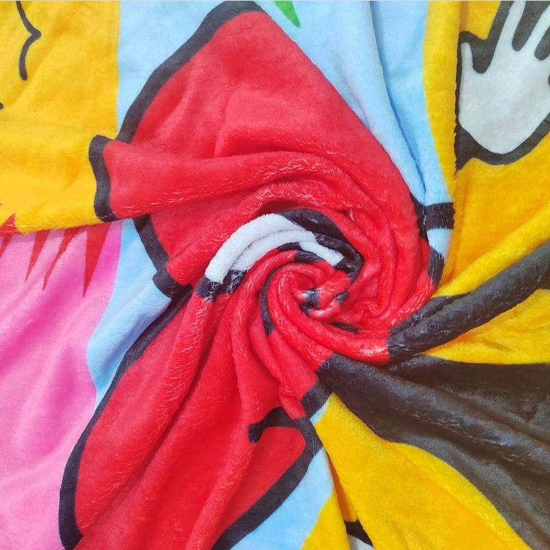 Custom With Logo Printed design Cartoon Painting Polyester bad bunny Sublimation fleece travel throw blanket