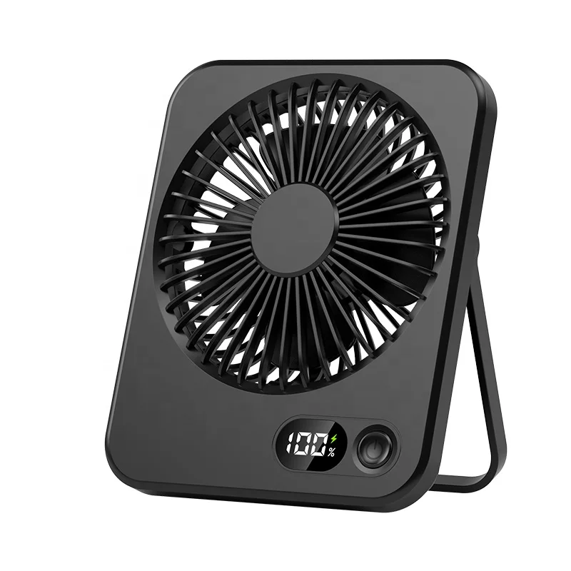 New Unique Design 180 Degree Angle Adjust Low Noise Portable Table Fan Home Rechargeable Desktop Fan With Digital Display